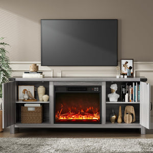 58" Electric Fireplace TV Stand with Barn Doors