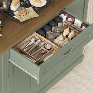 Rolling Kitchen Island Cart with Storage