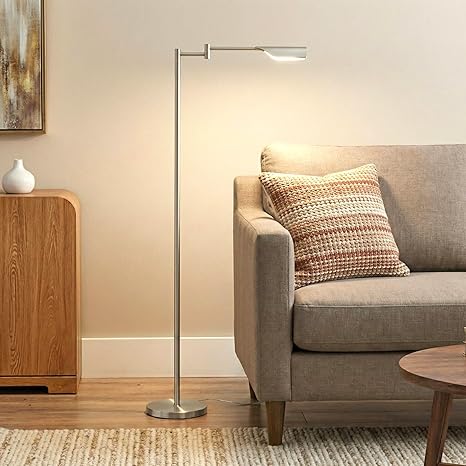 Dimmable LED Pharmacy Floor Lamp with Adjustable Swing Arm
