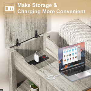 End Table with Charging Station & Storage