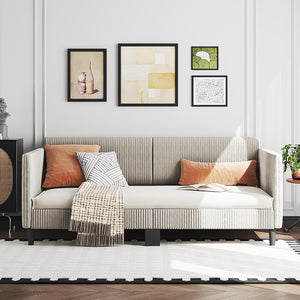 Twin Corduroy Upholstered Daybed Sofa Bed