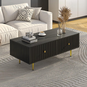 Modern Coffee Table with Storage & 2 Drawers