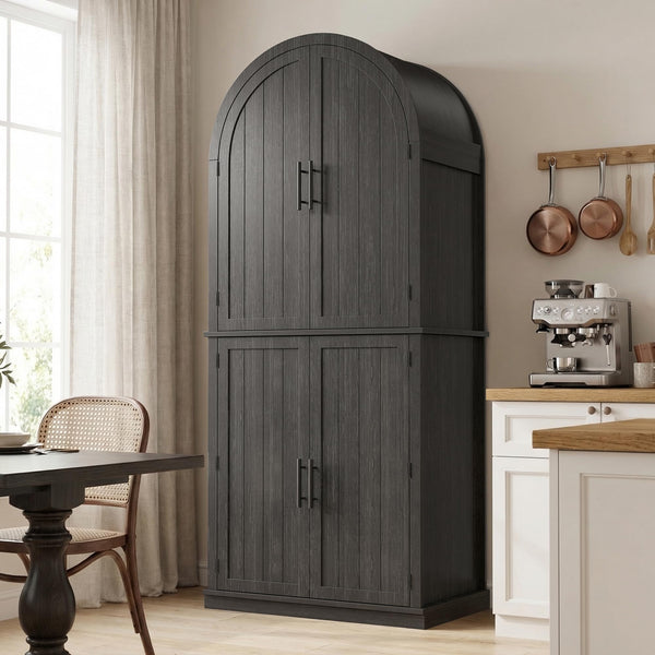 71" Arched Pantry Cabinet with Adjustable Shelves & Drawer