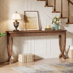 63" Solid Wood Farmhouse Console Table