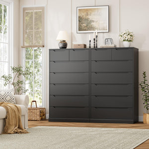 51" Tall 7-Drawer Dresser with Cut-Out Handles