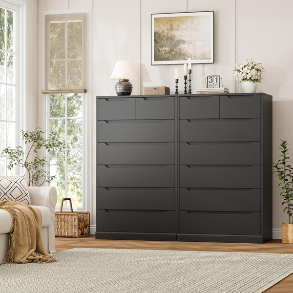 51" Tall 7-Drawer Dresser with Cut-Out Handles