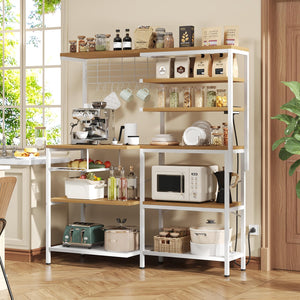 L-Shaped Baker's Rack with Power Outlet, 6-Tier