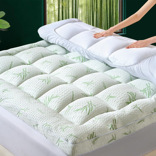 King Mattress Topper – 3 Inch Cooling Bamboo Pillow Top