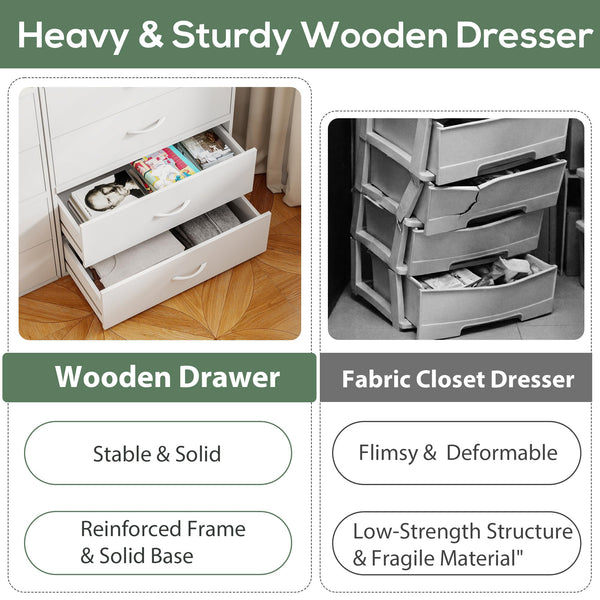 2-Drawer Wood Closet Organizer – White Stackable Dresser (6-Pack)