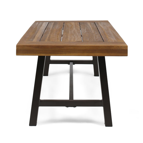 Rustic Acacia Wood Outdoor Coffee Table