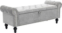 51" Linen Storage Ottoman Bench with Hidden Compartment