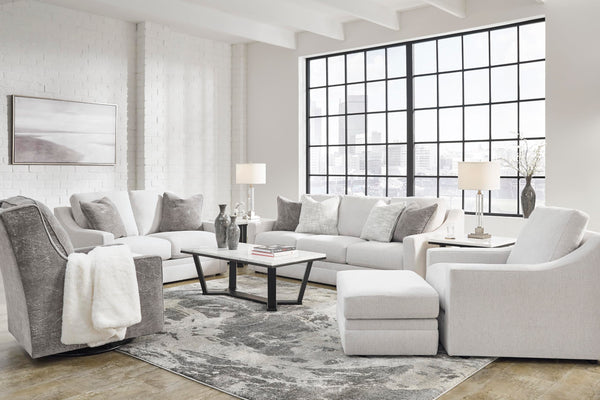 Contemporary Light Gray Sofa with Accent Pillows