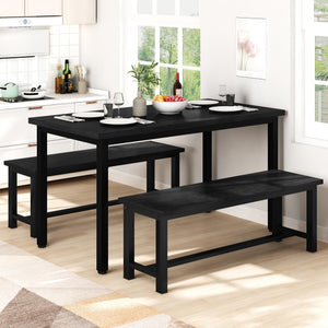Industrial Dining Bench Set of 2 – Wood & Metal Kitchen Bench