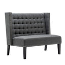 Tufted Loveseat Sofa with Wooden Legs – 2-Seat Upholstered Couch