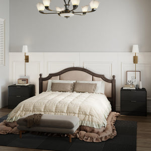 Modern 2-Drawer Nightstand with Curved Edges
