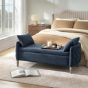 59" Storage Bench with Flip-Top & Throw Pillows