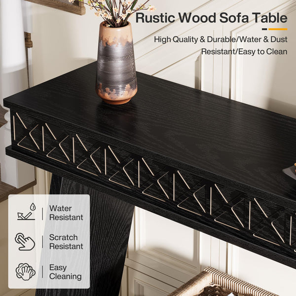 70.9" Farmhouse Console Table with 2-Tier Storage