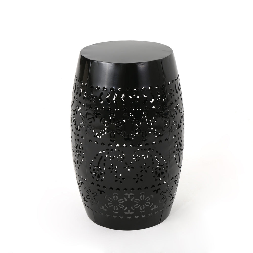 Lace Cut Iron Accent End Table