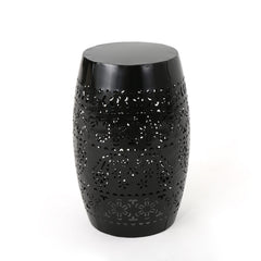 Lace Cut Iron Accent End Table