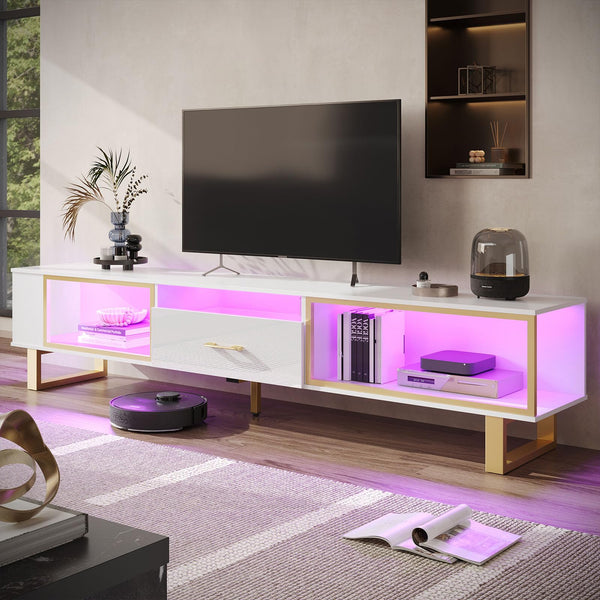 80 Inch LED TV Stand with Storage and Drawer