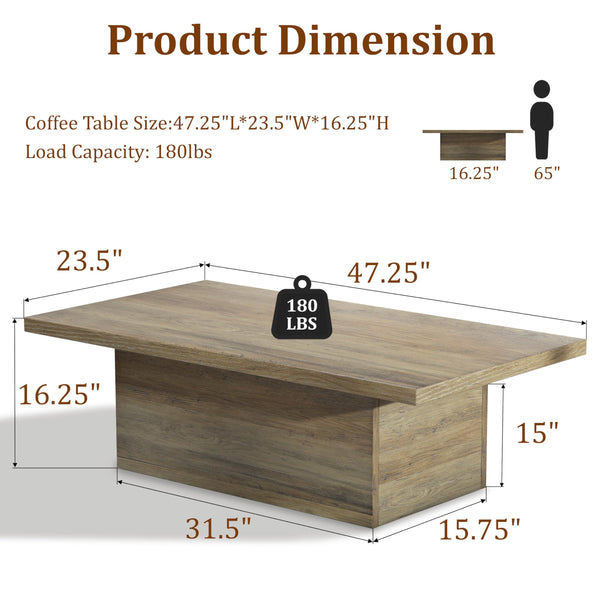 Farmhouse Coffee Table - Oak Brown