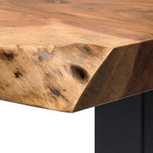 48-Inch 3-Tier Live Edge Console Table with Metal Frame