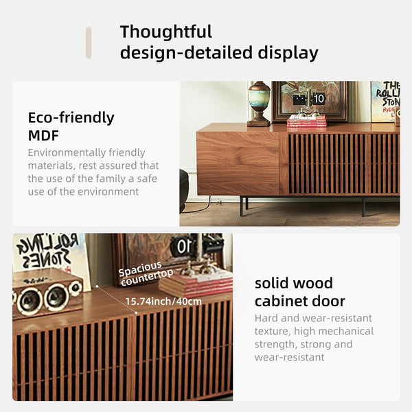 Mid-Century Modern TV Stand with 4 Storage Cabinets