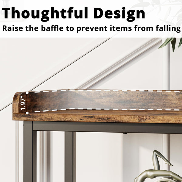 Console Table with Power Outlet – Height Adjustable Entryway Sofa Table