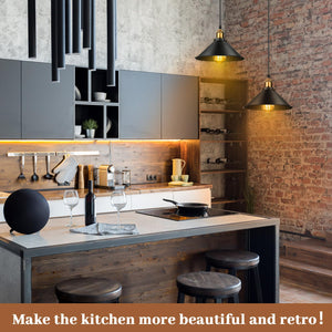 Black Industrial Dome Pendant Light Set of 12