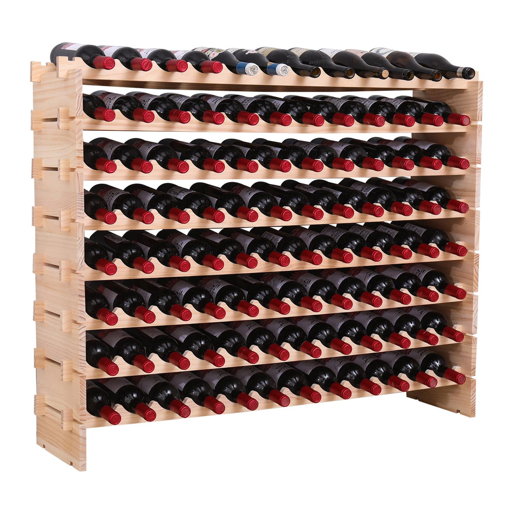 Wooden 96-Bottle Modular Wine Rack