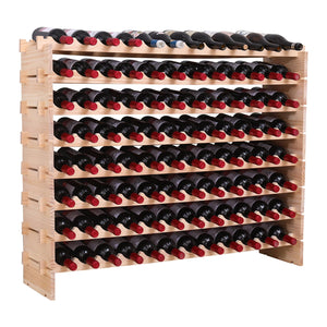Wooden 96-Bottle Modular Wine Rack
