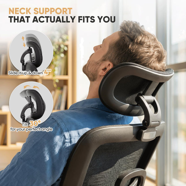 Ergonomic Mesh Office Chair with Lumbar Support & Adjustable Armrests