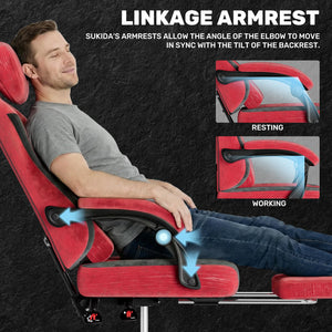 Ergonomic High-Back Gaming Chair with Massage Lumbar Support & Footrest