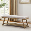 45" Upholstered Storage Bench with Shoe Rack