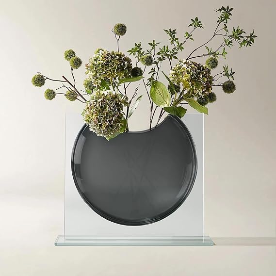 Ellipse Glass Vase — Modern Sculptural Decorative Vase