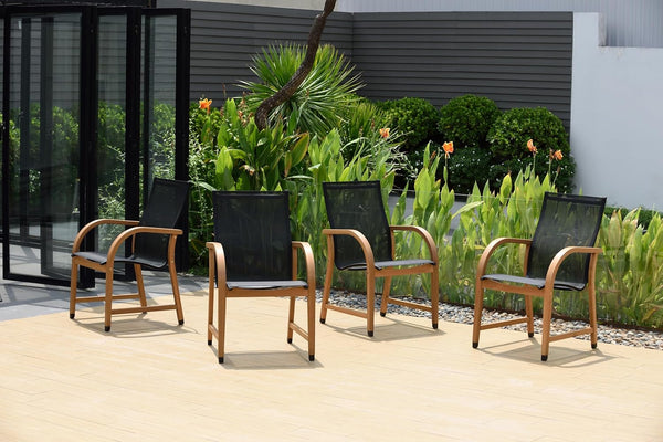Eucalyptus Wood Extendable Patio Dining Set – Teak Finish, Indoor & Outdoor