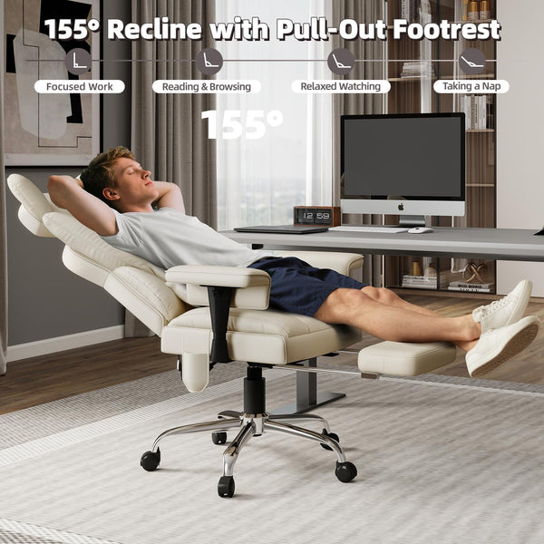 Big and Tall Heated Massage Reclining Office Chair with Lumbar Support