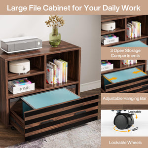 L-Shaped Executive Desk with Mobile File Cabinet