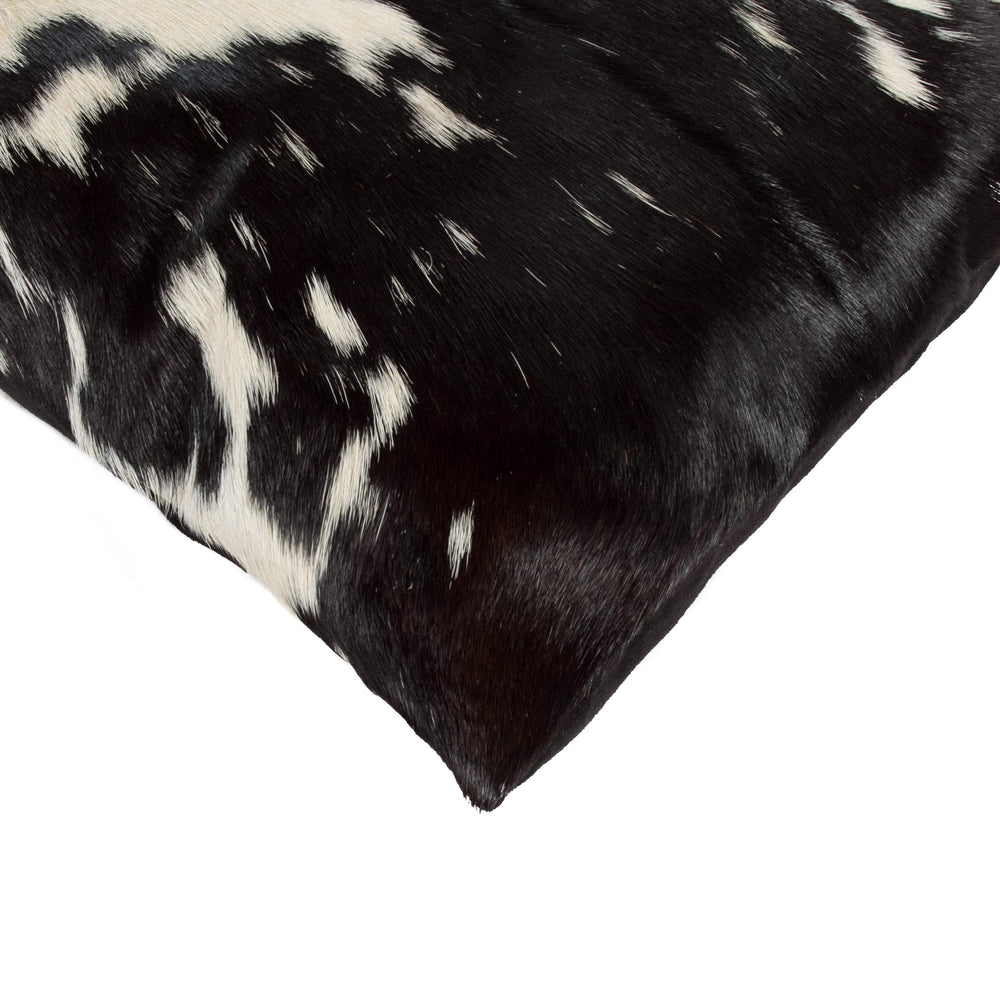 Cowhide Throw Pillow Black & White 12x20 Inch