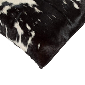 Cowhide Throw Pillow Black & White 12x20 Inch