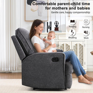 Manual Recliner Chair with Overstuffed Cushion