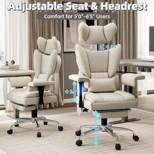 Big and Tall Heated Massage Reclining Office Chair with Lumbar Support