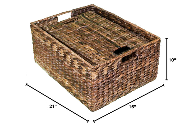 Abaca Nesting Baskets Set of 3 – Handwoven Storage Baskets with Handles
