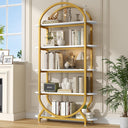 5-Tier Arched Bookshelf with Metal Frame