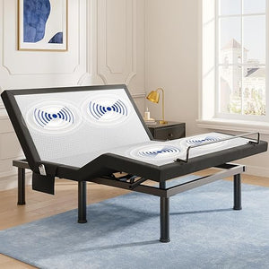 Adjustable Bed Frame with Massage & Wireless Remote