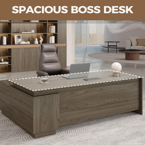 63" L-Shaped Executive Desk with Reversible Return