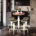 5-Piece Industrial Pub Bar Table & Stool Set