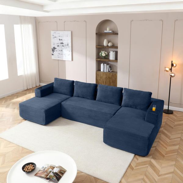 U-Shaped Modular Sectional Sofa with Chaise Lounge
