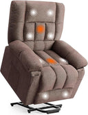 Swivel Recliner Chair with Massage, Heating & Footrest