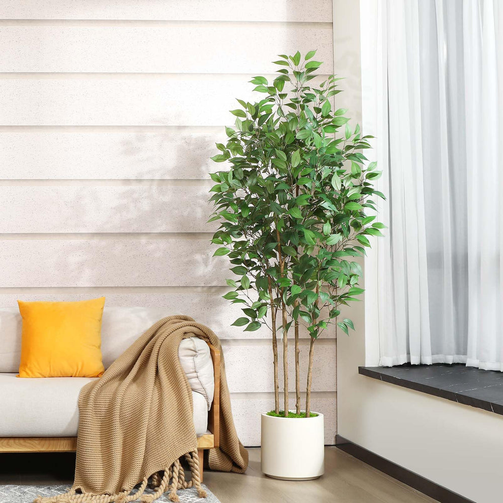 Artificial Ficus Tree with Ceramic Planter